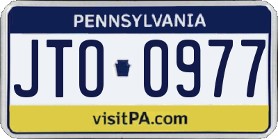 PA license plate JTO0977