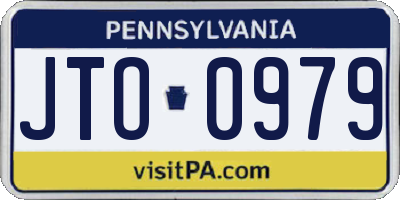 PA license plate JTO0979
