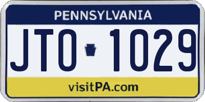 PA license plate JTO1029