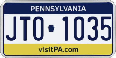 PA license plate JTO1035