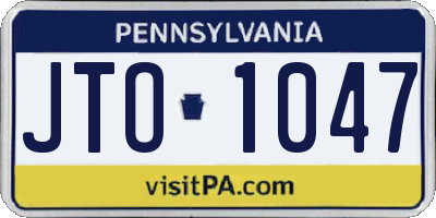 PA license plate JTO1047