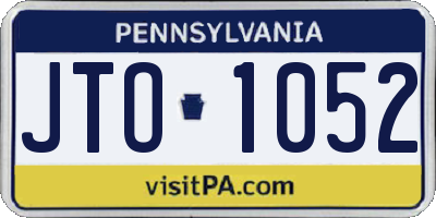 PA license plate JTO1052