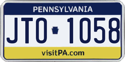 PA license plate JTO1058