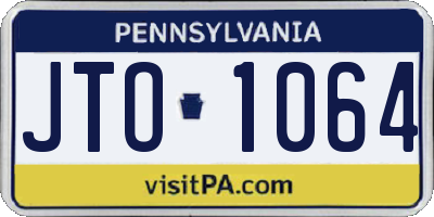 PA license plate JTO1064