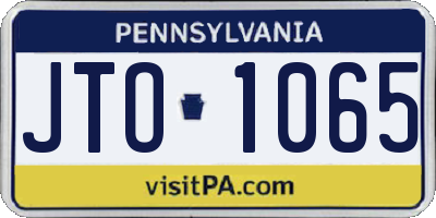 PA license plate JTO1065