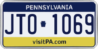 PA license plate JTO1069