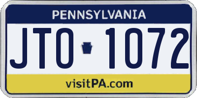 PA license plate JTO1072