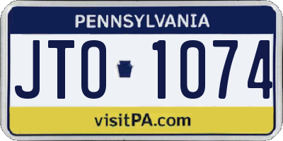 PA license plate JTO1074