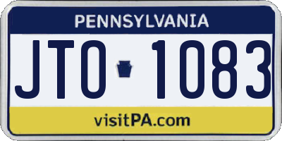 PA license plate JTO1083