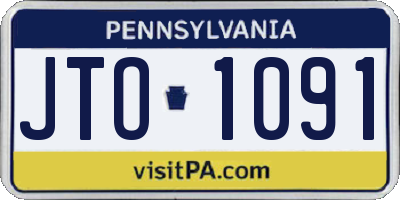 PA license plate JTO1091
