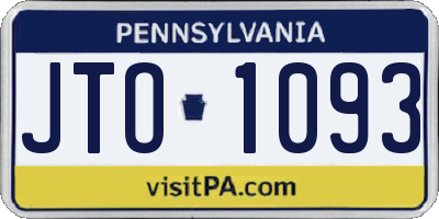 PA license plate JTO1093