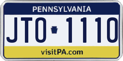 PA license plate JTO1110
