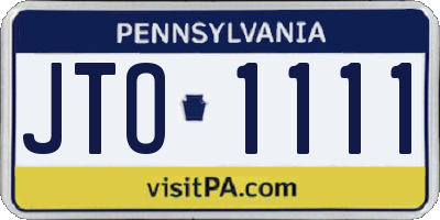 PA license plate JTO1111