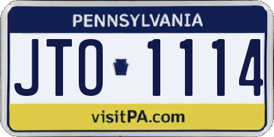 PA license plate JTO1114