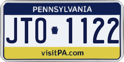 PA license plate JTO1122