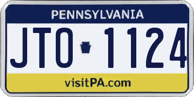PA license plate JTO1124
