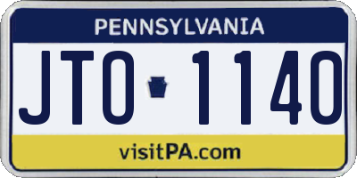 PA license plate JTO1140