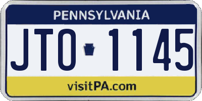 PA license plate JTO1145