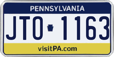 PA license plate JTO1163