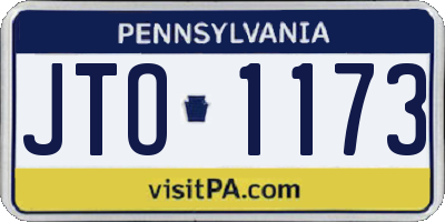 PA license plate JTO1173