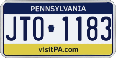 PA license plate JTO1183