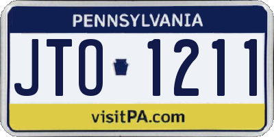 PA license plate JTO1211