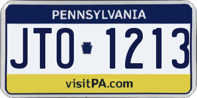 PA license plate JTO1213