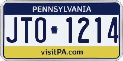 PA license plate JTO1214