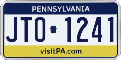 PA license plate JTO1241