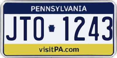PA license plate JTO1243