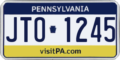 PA license plate JTO1245