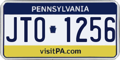 PA license plate JTO1256
