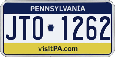 PA license plate JTO1262