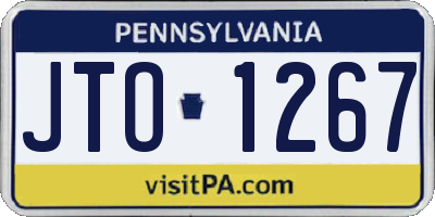 PA license plate JTO1267