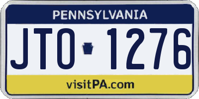 PA license plate JTO1276