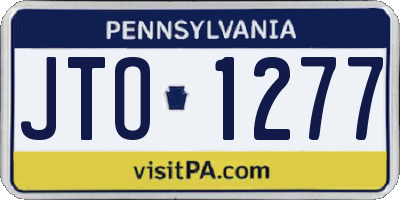 PA license plate JTO1277