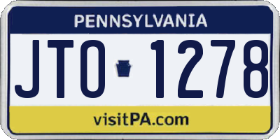 PA license plate JTO1278