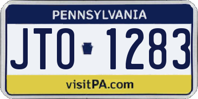 PA license plate JTO1283