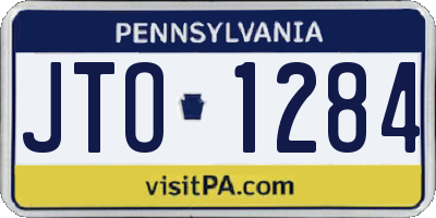 PA license plate JTO1284
