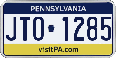 PA license plate JTO1285