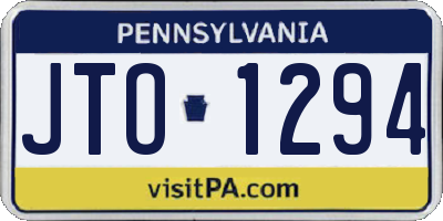 PA license plate JTO1294