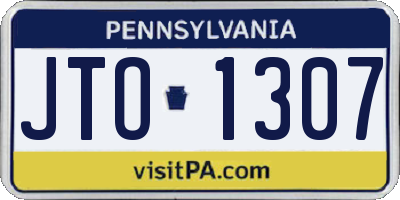 PA license plate JTO1307