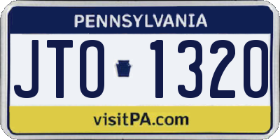 PA license plate JTO1320