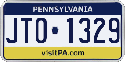 PA license plate JTO1329