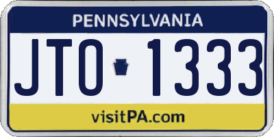 PA license plate JTO1333