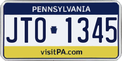PA license plate JTO1345