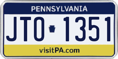 PA license plate JTO1351