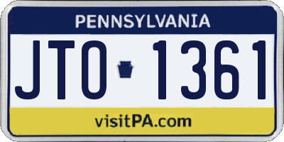 PA license plate JTO1361