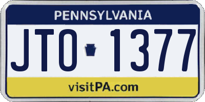 PA license plate JTO1377