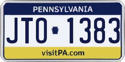 PA license plate JTO1383